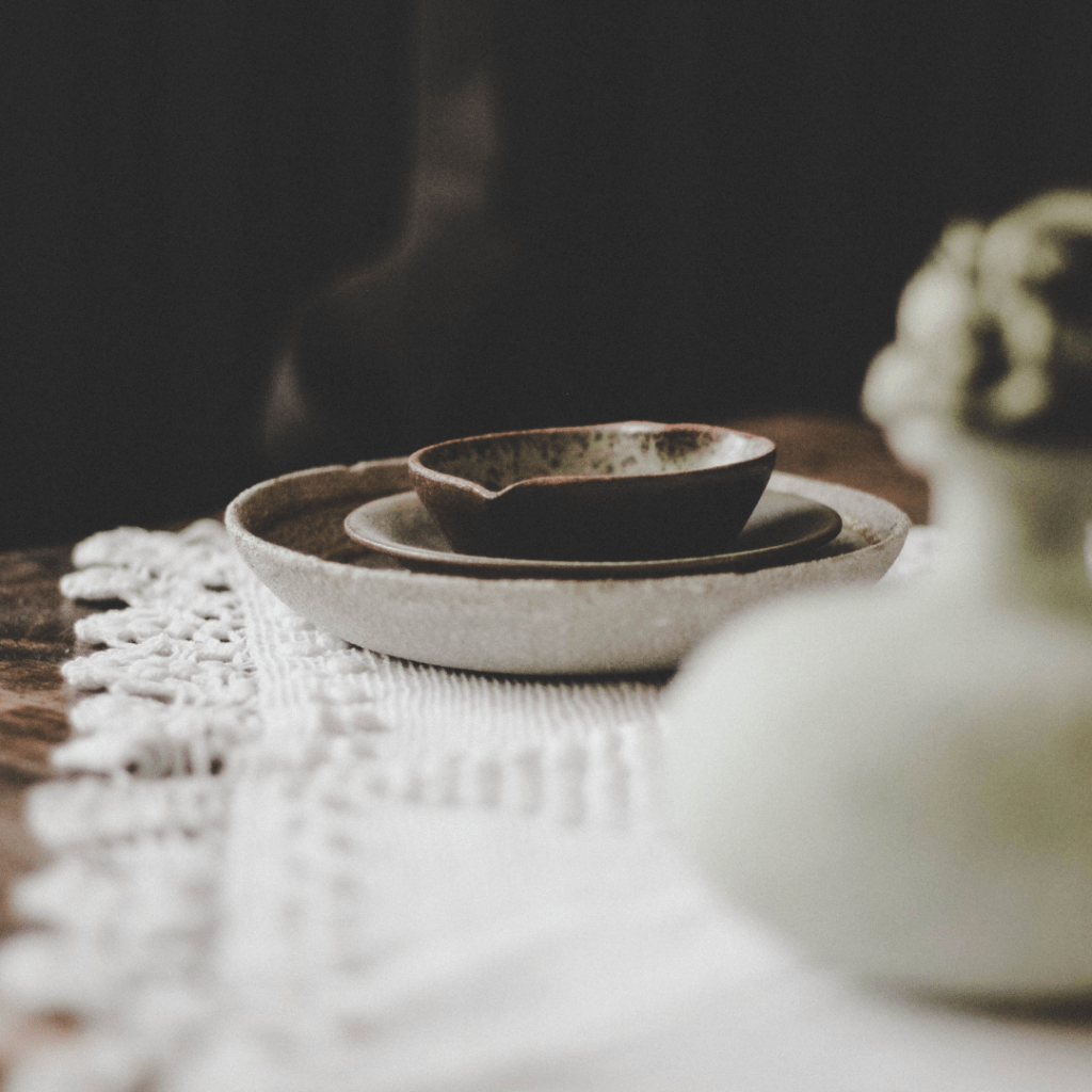 simple placesetting of dishes